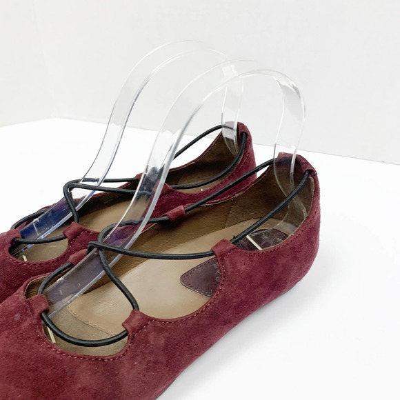 Earth Red Burgundy Essen Flats Ballet Shoes SZ 6.5 - Picture 2 of 7